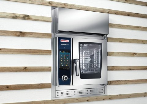 Piec konwekcyjno-parowy RATIONAL iCombi Pro XS – elektryczny, 6 × GN 2/3 - piec wkomponwany w ścianę