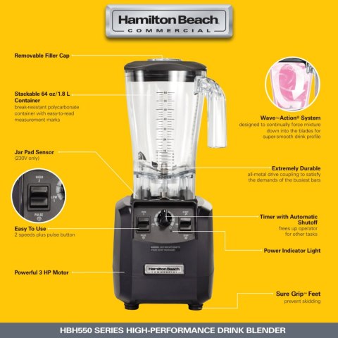 Blender barmański HBH550-CE Fury® - Hamilton Beach Commercial Blender barmański HBH550-CE Fury® - Hamilton Beach Commercial