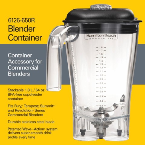 Dzbanek z copoliestru do HBH550/HBH650/HBF600R/HBH850-CE 1,8l - Hamilton Beach Commercial Dzbanek z copoliestru do HBH550/HBH650/HBF600R/HBH850-CE 1,8l - Hamilton Beach Commercial