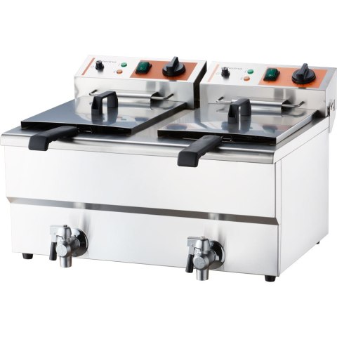 Frytownica elektryczna z kranem, 2-komorowa, Caterina, V 2x8 l, P 2x3 kW Frytownica elektryczna z kranem, 2-komorowa, Caterina, V 2x8 l, P 2x3 kW
