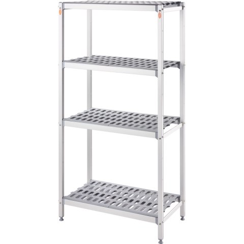 Regał aluminiowy do chłodni i magazynu 686151 - 4 półki ABS, 1510 x 460 x 1680 mm, od -30 do 60°C, 120 kg na półkę