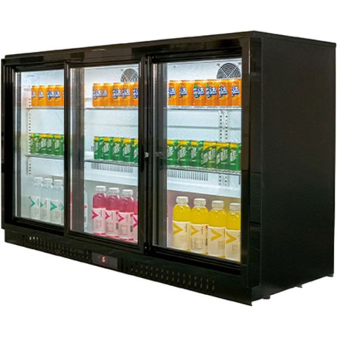 Barowa witryna chłodnicza, 3-drzwiowa, drzwi suwane, V 308 l Barowa witryna chłodnicza, 3-drzwiowa, drzwi suwane, V 308 l