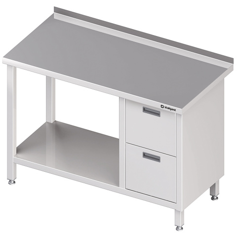 Stół przyścienny z blokiem dwóch szuflad (P),i półką 1000x700x850 mm Stół przyścienny z blokiem dwóch szuflad (P),i półką 1000x700x850 mm