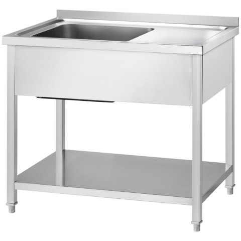 Stół ze zlewem 1-kom.(L),z półką 1200x600x850 mm skręcany Stół ze zlewem 1-kom.(L),z półką 1200x600x850 mm skręcany