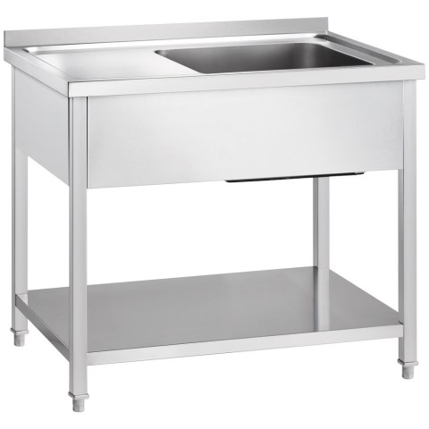 Stół ze zlewem 1-kom.(P),z półką 1000x700x850 mm skręcany Stół ze zlewem 1-kom.(P),z półką 1000x700x850 mm skręcany