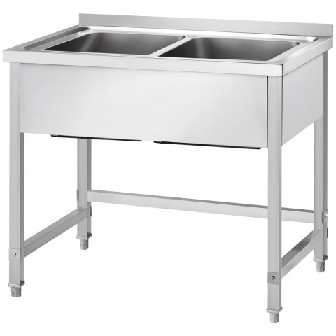 Stół ze zlewem 2-kom.,bez półki 1000x600x850 mm skręcany Stół ze zlewem 2-kom.,bez półki 1000x600x850 mm skręcany
