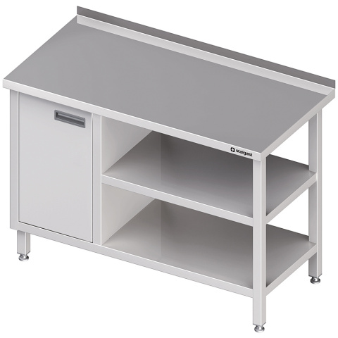 Stół przyścienny z szafką (L),i 2-ma półkami 1000x700x850 mm Stół przyścienny z szafką (L),i 2-ma półkami 1000x700x850 mm