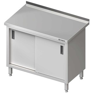 Stół stalowy przyścienny z drzwiami suwanymi 1200x600x850 mm