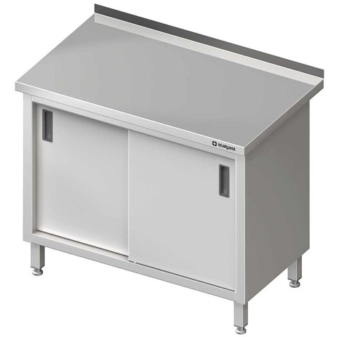 Stół stalowy przyścienny z drzwiami suwanymi 1200x600x850 mm