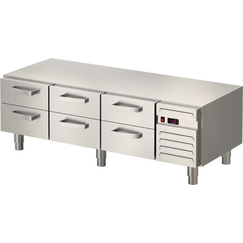 Podstawa chłodnicza, linia "700", 1600x650x600 mm, 6 szuflad GN 1/1