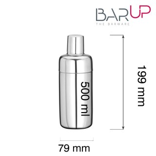 Shaker 3-częściowy Cobbler, BarUp, 0,5L, ⌀79x(H)199mm Bar Up
