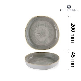 Talerz organiczny z wysokim rantem Stonecast Peppercorn Grey, 200mm Churchill