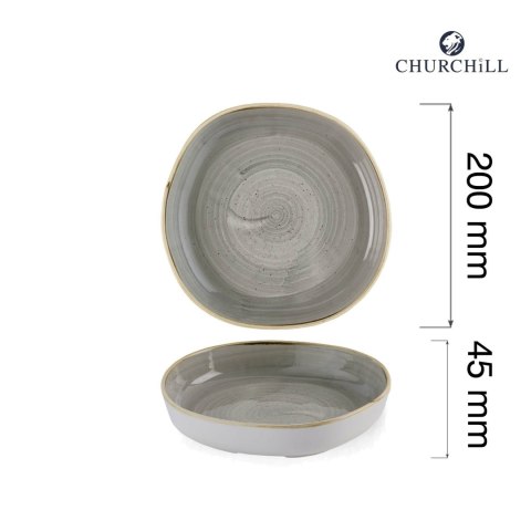 Talerz organiczny z wysokim rantem Stonecast Peppercorn Grey, 200mm Churchill