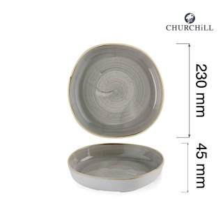 Talerz organiczny z wysokim rantem Stonecast Peppercorn Grey, 230mm Churchill