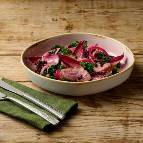 Talerz organiczny z wysokim rantem Stonecast Petal Pink, 230mm Churchill