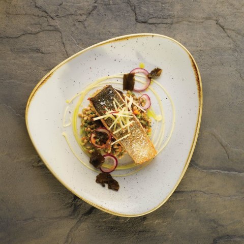 Talerz płytki coupe Stonecast Barley White, 260mm Churchill