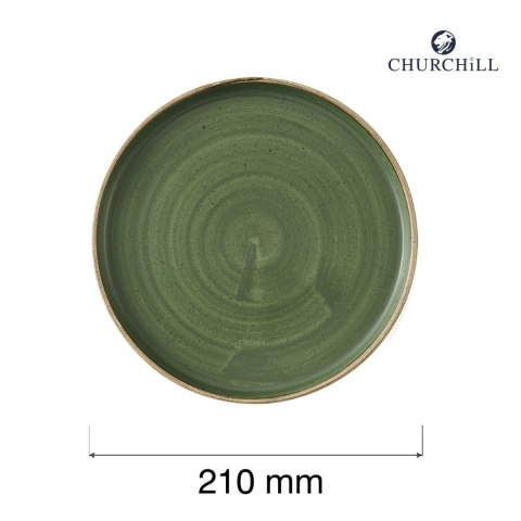 Talerz płytki z rantem Stonecast Sorrel Green, 210mm Churchill