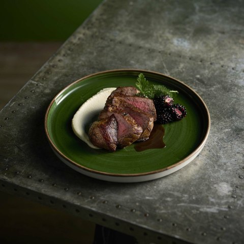 Talerz płytki z rantem Stonecast Sorrel Green, 260mm Churchill