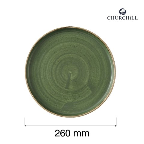 Talerz płytki z rantem Stonecast Sorrel Green, 260mm Churchill