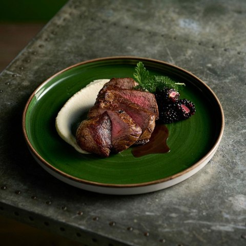 Talerz płytki z rantem Stonecast Sorrel Green, 260mm Churchill