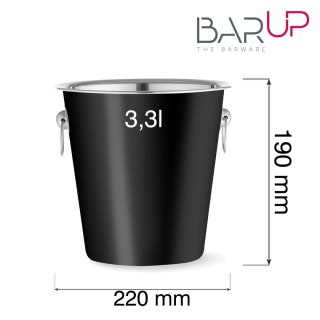 Wiadro do szampana, BarUp, 3,3L, czarny, ⌀220x(H)190mm Bar Up