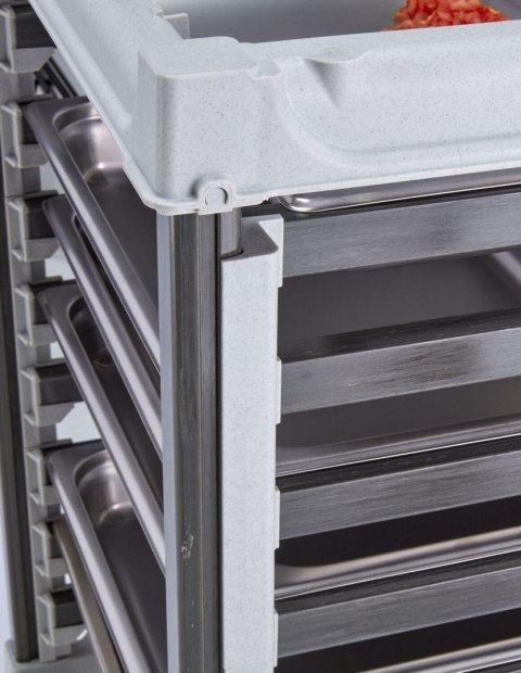 Wózek Camshelving do transportu pojemników, 18 × GN 1/1, Cambro, 730x438x(H)171mm CAMBRO