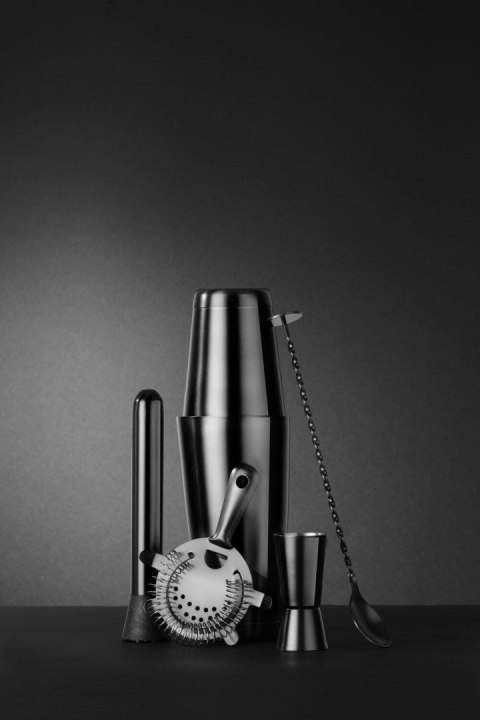 Zestaw barmański w tubie, BarUp, czarny, ⌀120x(H)320mm Bar Up