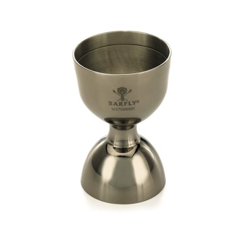 Miarka barmańska Bell z prostą krawędzią, czarna, BarFly, 25/50ml BarFly
