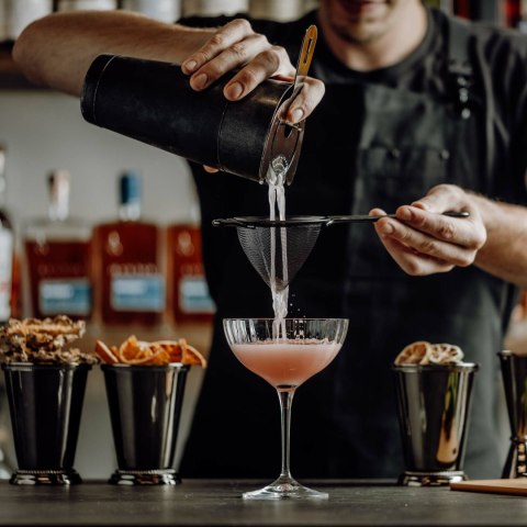 Miarka barmańska Bell z prostą krawędzią, czarna, BarFly, 25/50ml BarFly