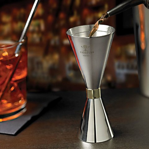 Miarka barmańska w stylu japońskim Diamond Lettice, stal nierdzewna, BarFly, 30/60ml BarFly