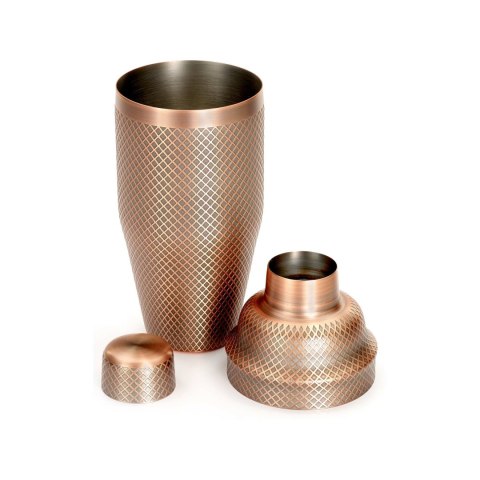 Shaker barmański 3-częściowy w stylu japońskim Diamond Lettice, antyczna miedź, BarFly, 700ml BarFly