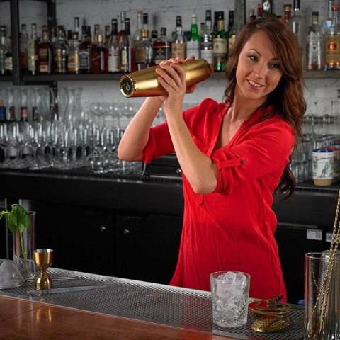 Shaker barmański 3-częściowy w stylu japońskim Diamond Lettice, antyczna miedź, BarFly, 700ml BarFly