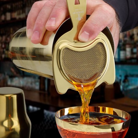 Shaker barmański 3-częściowy w stylu japońskim Diamond Lettice, złoty, BarFly 700ml BarFly