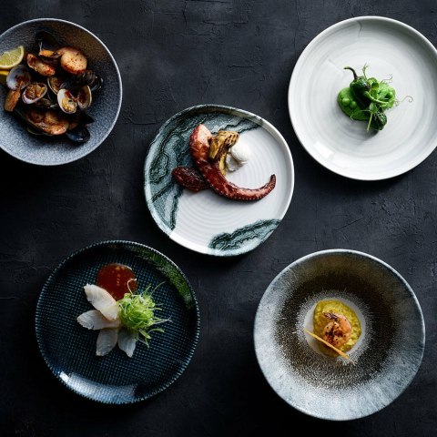 Talerz organiczny z rantem Tide Black, 250mm Churchill