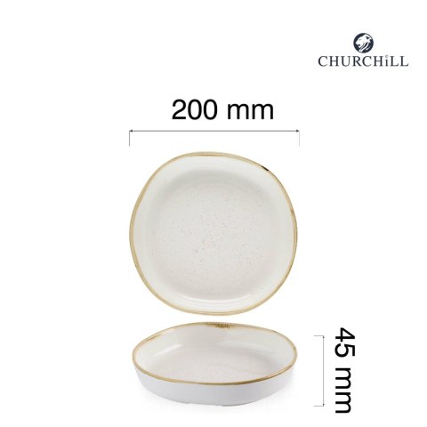 Talerz organiczny z wysokim rantem Stonecast Barley White, 200mm Churchill