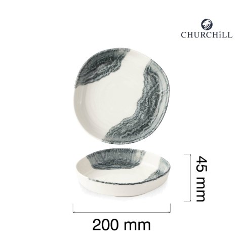 Talerz organiczny z wysokim rantem Tide Black, 200mm Churchill