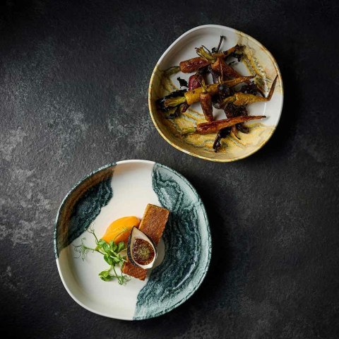 Talerz organiczny z wysokim rantem Tide Black, 200mm Churchill