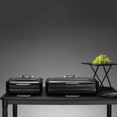 Podgrzewacz indukcyjny okrągły ze szklaną pokrywą De Luxe Black, 9l Fine Dine