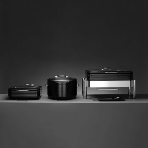 Podgrzewacz indukcyjny ze szklaną pokrywą De Luxe Black, GN 1/1 Fine Dine