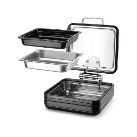 Podgrzewacz indukcyjny ze szklaną pokrywą De Luxe Black, GN 2/3 Fine Dine