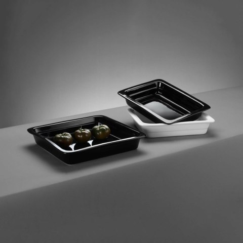 Pojemnik porcelanowy GN 2/3, czarny, 350x325x(h)60mm Fine Dine