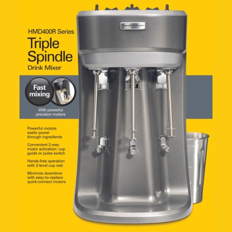 Mikser potrójny, koktajler do frappe koktaji i shake mlecznych HMD400P-CE ,Hamilton Beach Commercial Hamilton Beach Commercial