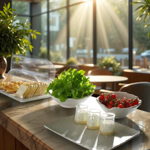 Miska kwadratowa z melaminy, czarna, 250x250x(h)120mm Fine Dine