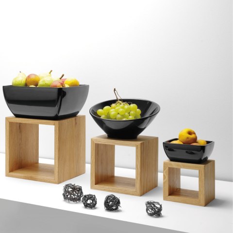 Miska kwadratowa z melaminy, grafitowa, 125x125x(h)65mm Fine Dine