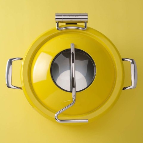 Podgrzewacz z szybą okrągły 4,5 l bez wkładu, żółty Fine Dine