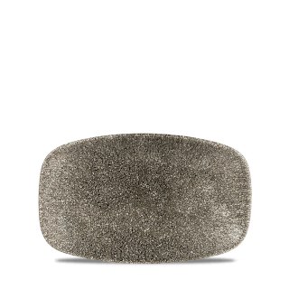Talerz podłużny szefa kuchni Raku Quartz Black, 200x120mm Churchill