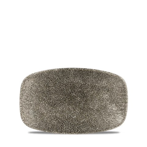 Talerz podłużny szefa kuchni Raku Quartz Black, 200x120mm Churchill