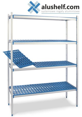 Regał 180x50x175cm aluminiowy 4 półki - alushelf | 50166