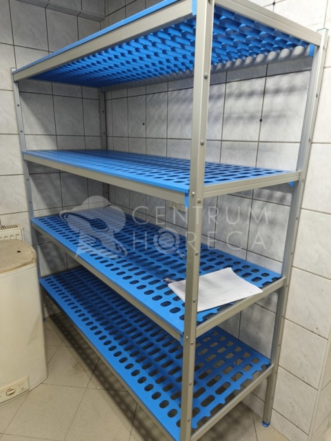 Regał gastronomiczny 4 półki 290x40x175cm, zmywalny, aluminiowy - Alushelf