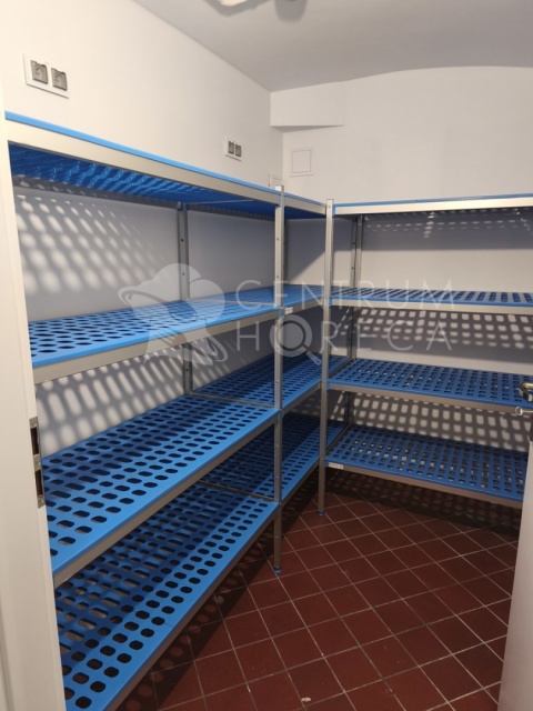 Regał gastronomiczny 4 półki 290x40x175cm, zmywalny, aluminiowy - Alushelf
